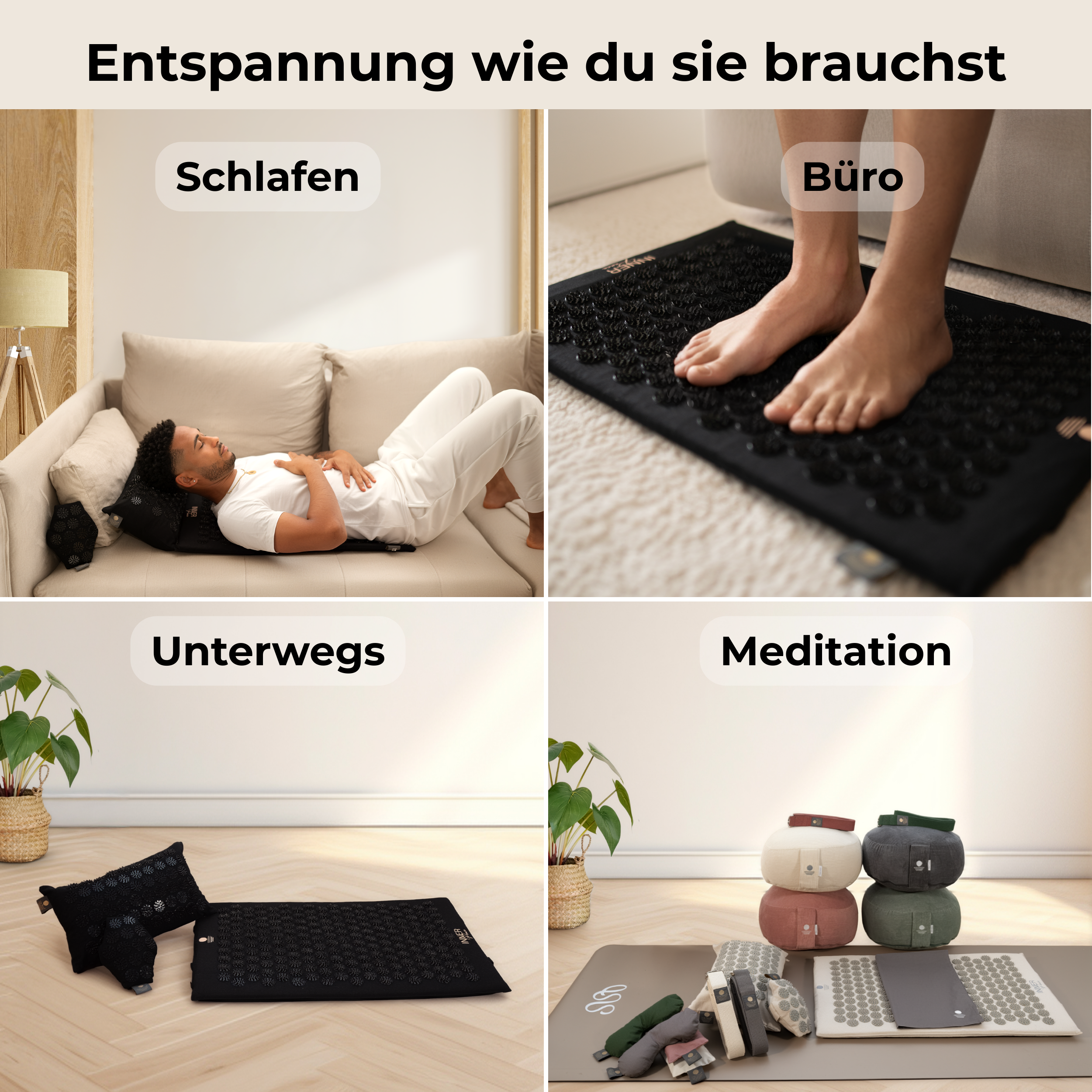 Premium Akupressur-Set - Onyxschwarz