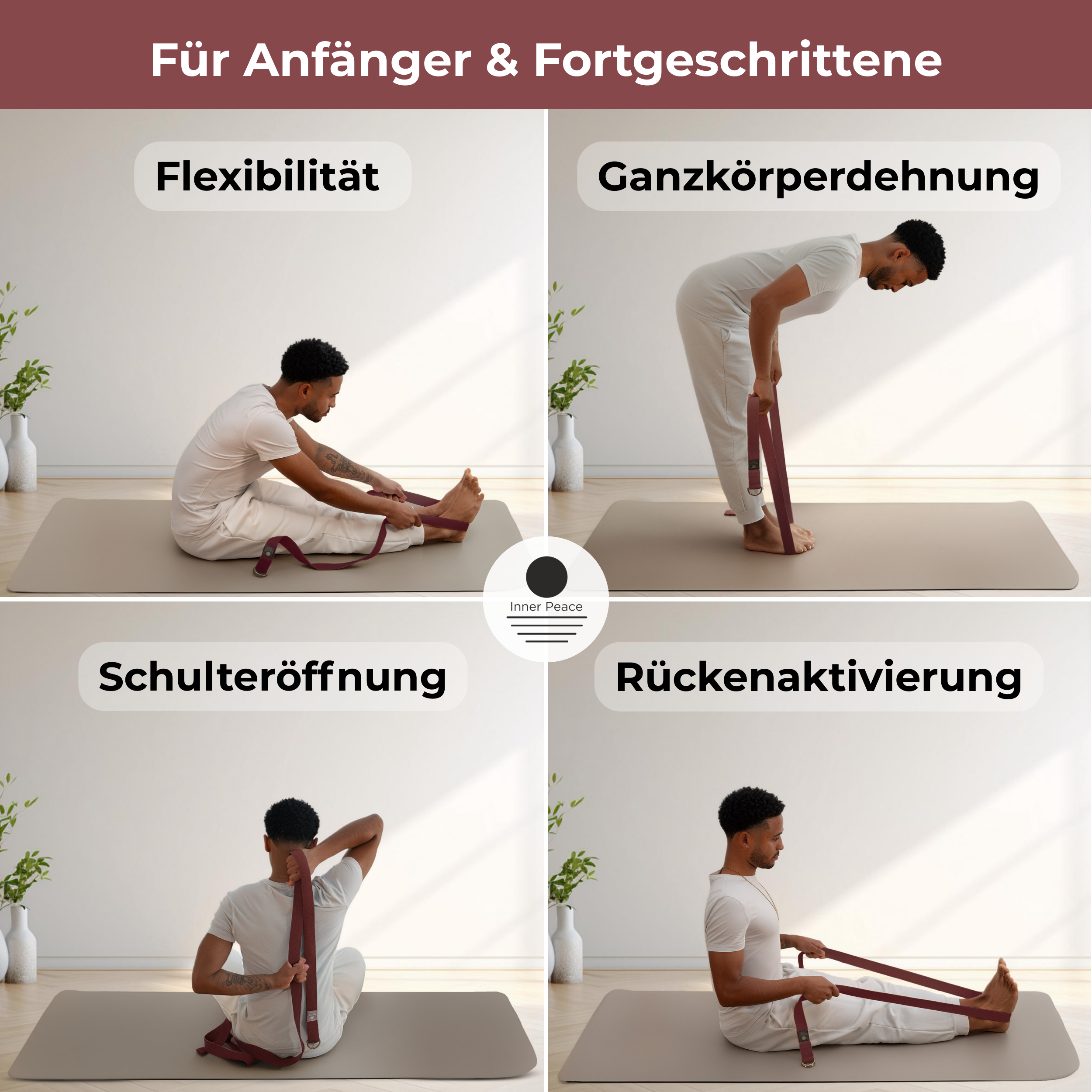 Yogagurt 100% Baumwolle - Waldbeere