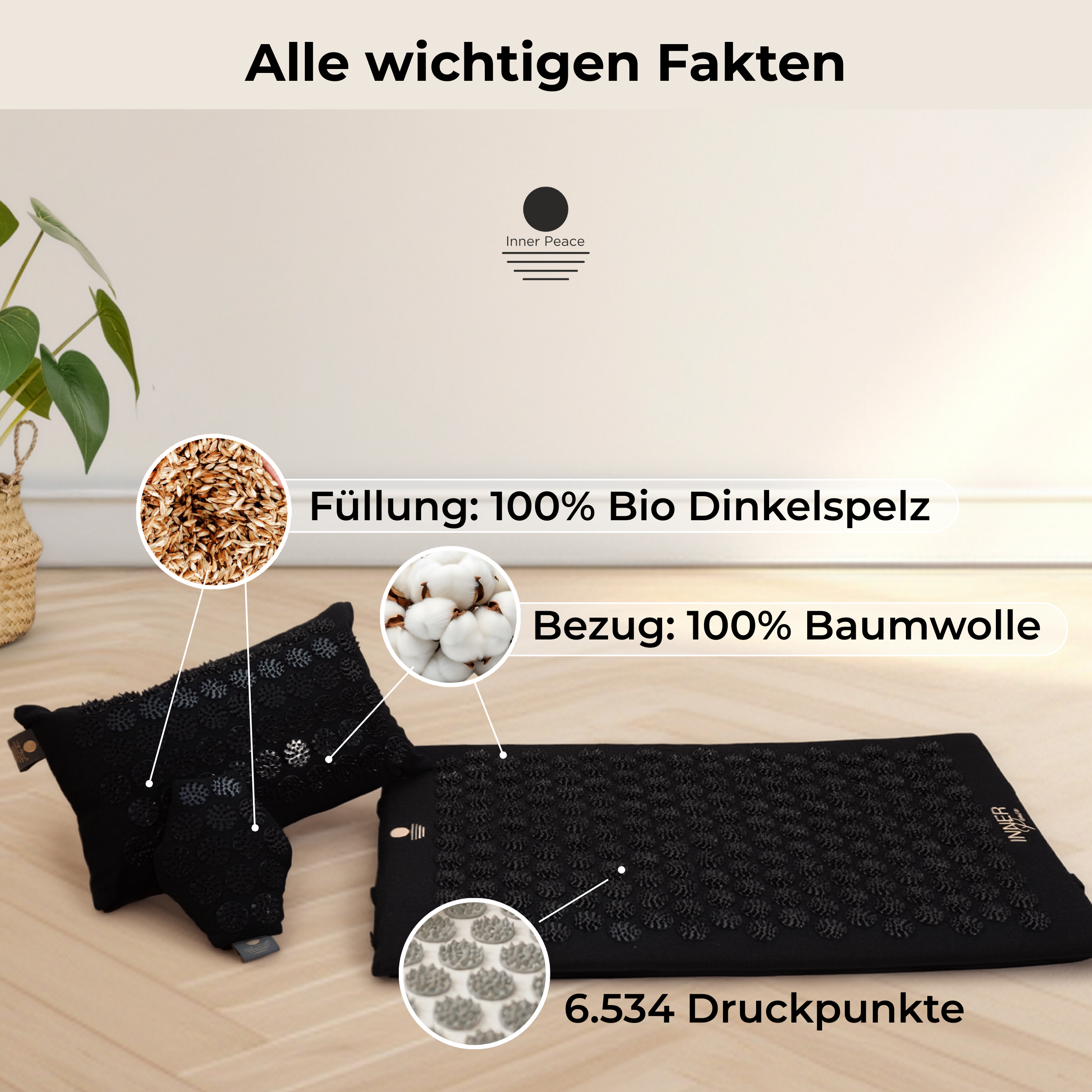 Premium Akupressur-Set - Onyxschwarz