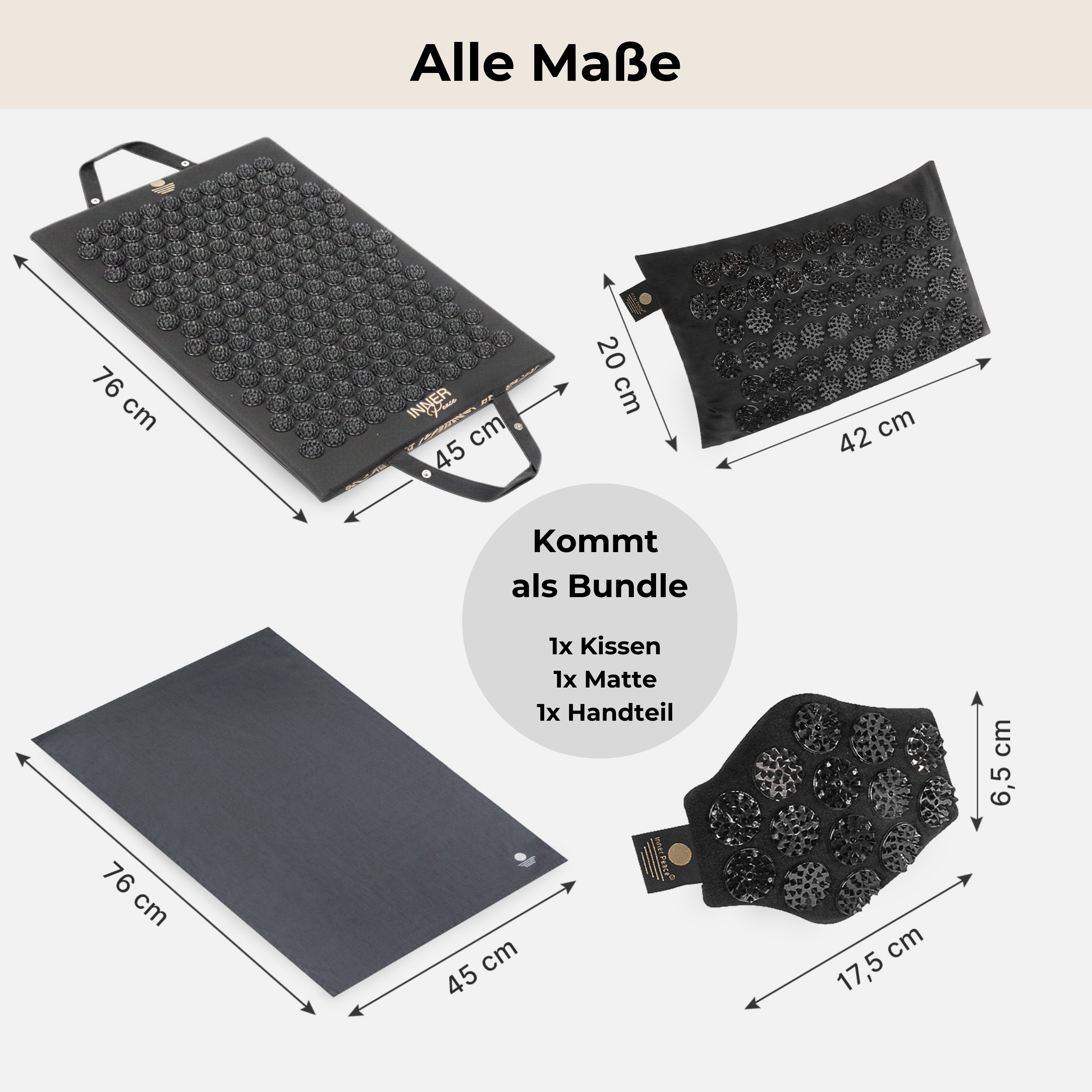 Premium Akupressur-Set - Onyxschwarz