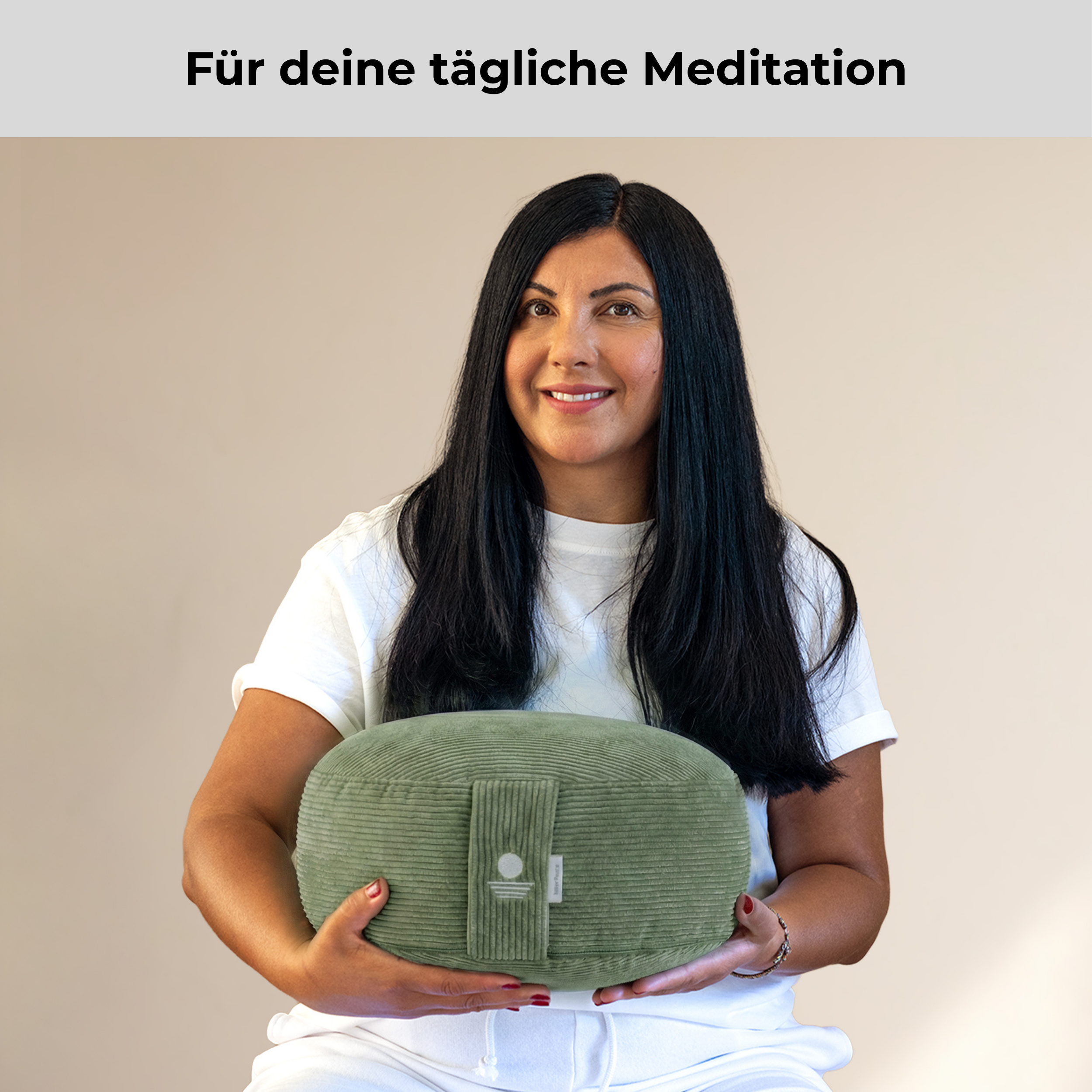 Cord Meditationskissen Rund 16cm - Salbeigrün