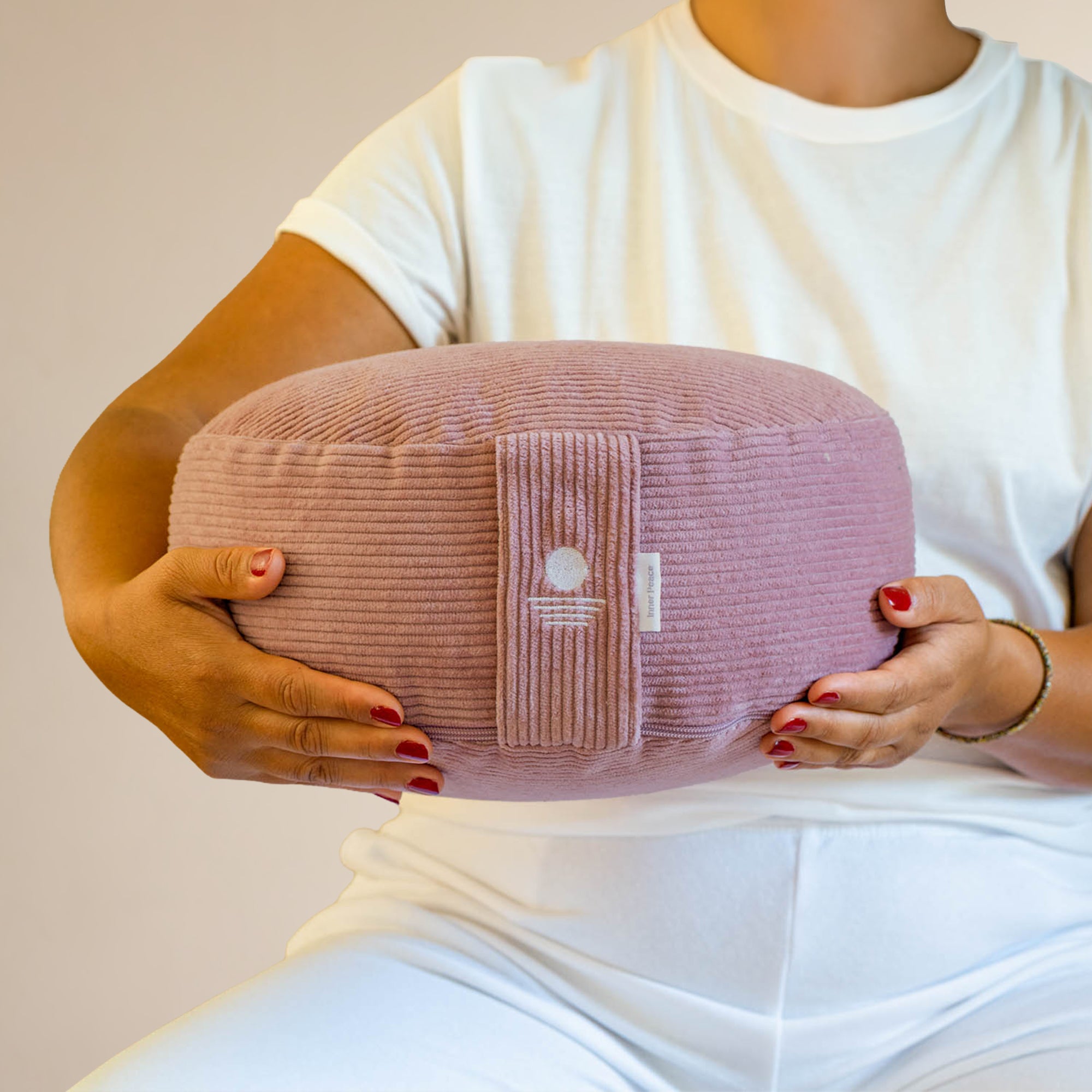 Cord Meditationskissen Rund 16cm - Calm Pink
