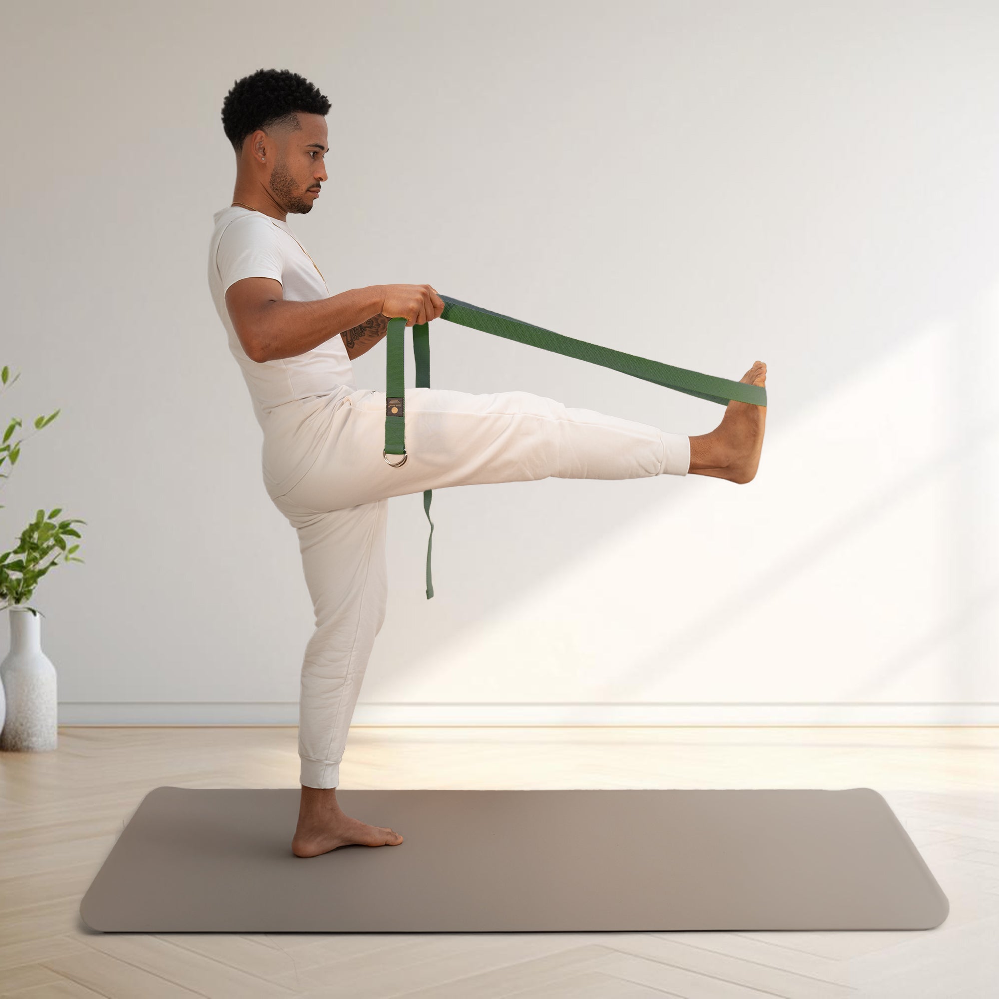 Yogagurt 100% Baumwolle - Waldgrün