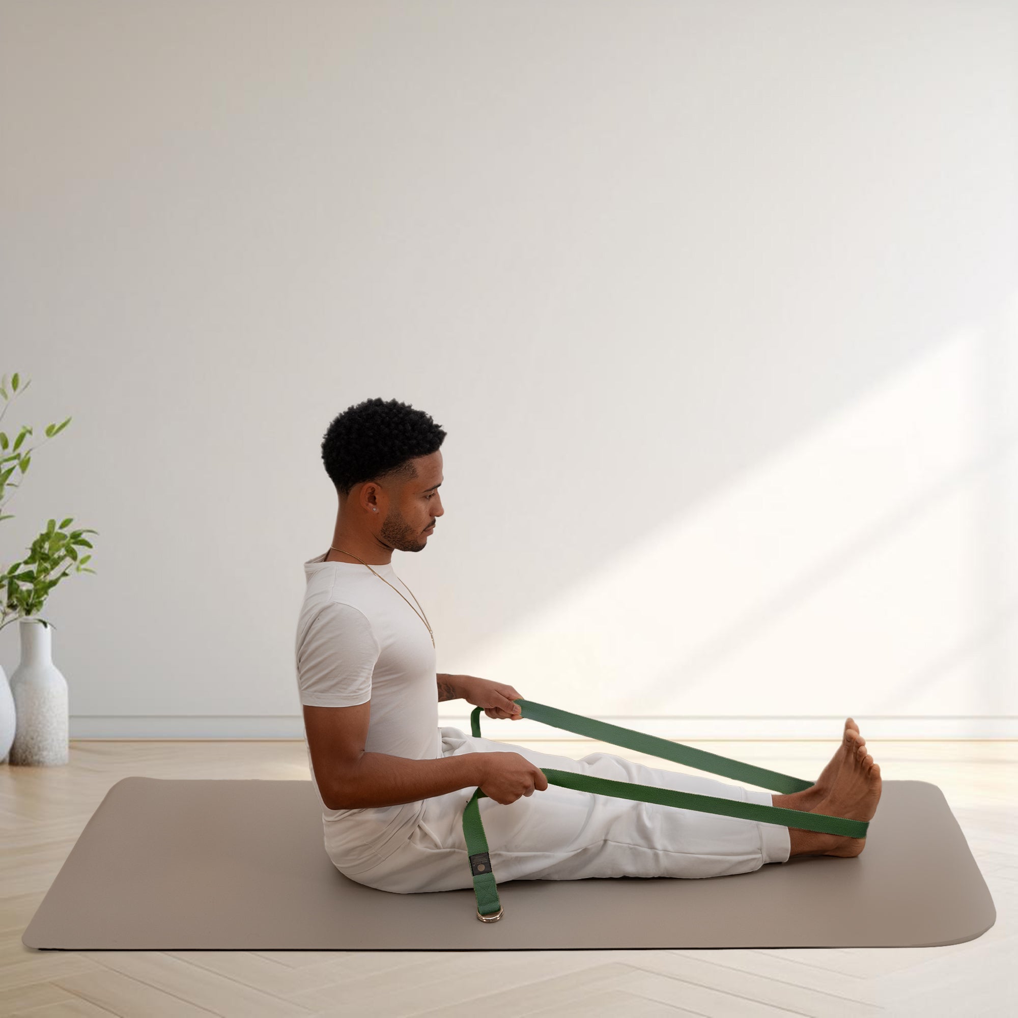 Yogagurt 100% Baumwolle - Waldgrün