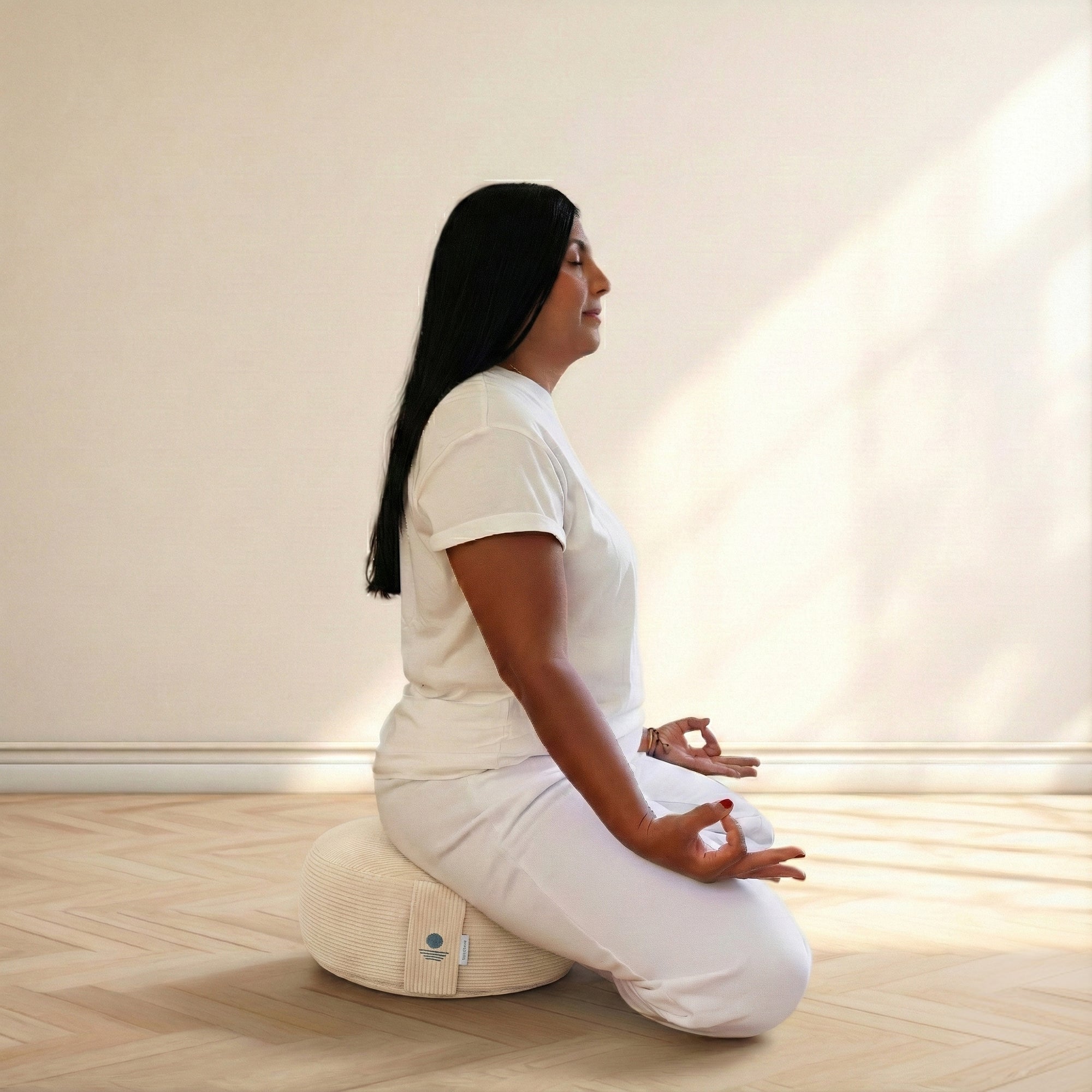 Cord Meditationskissen Rund 16cm - Sand