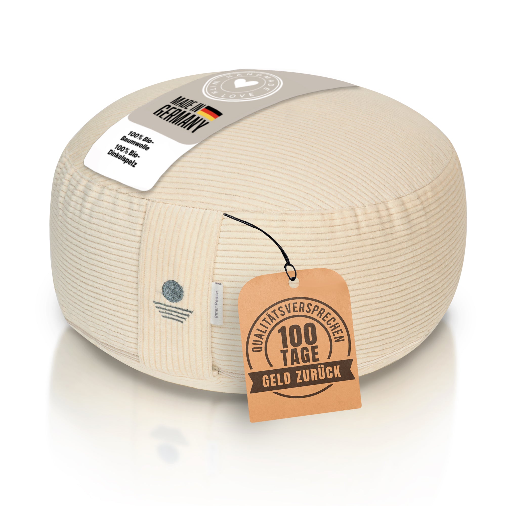 Cord Meditationskissen Rund 16cm - Sand