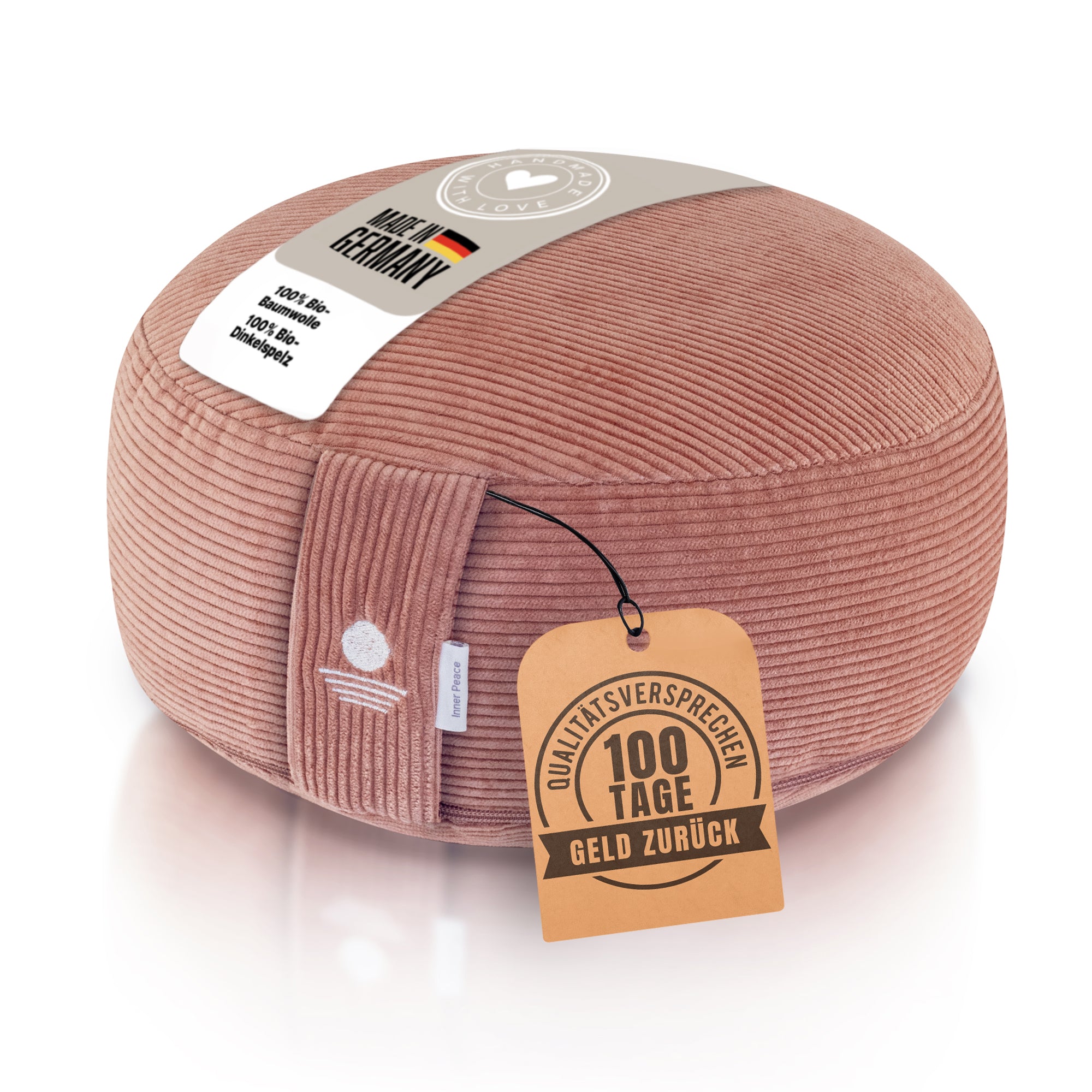 Cord Meditationskissen Rund 16cm - Calm Pink