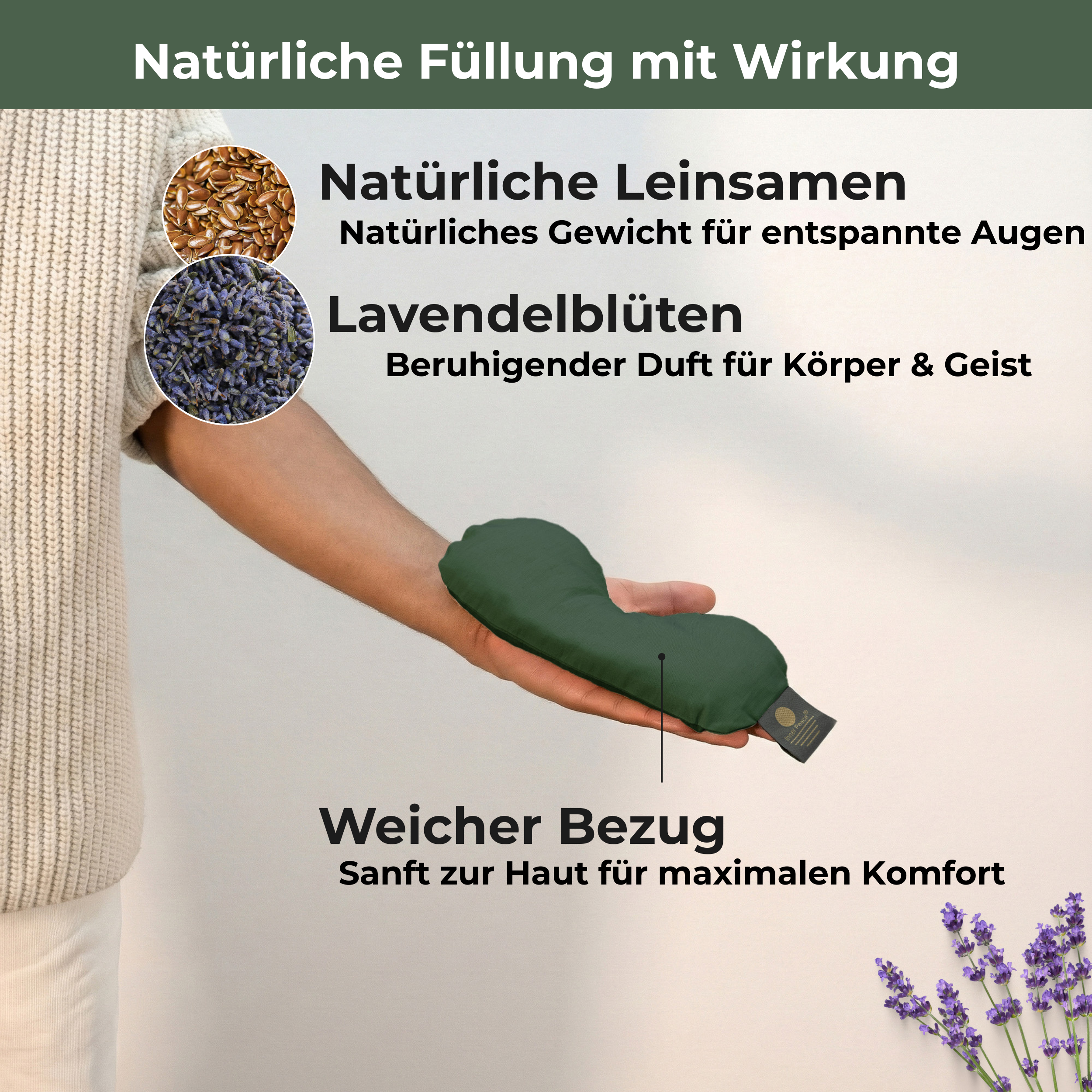 Lotus Augenkissen - Waldgrün
