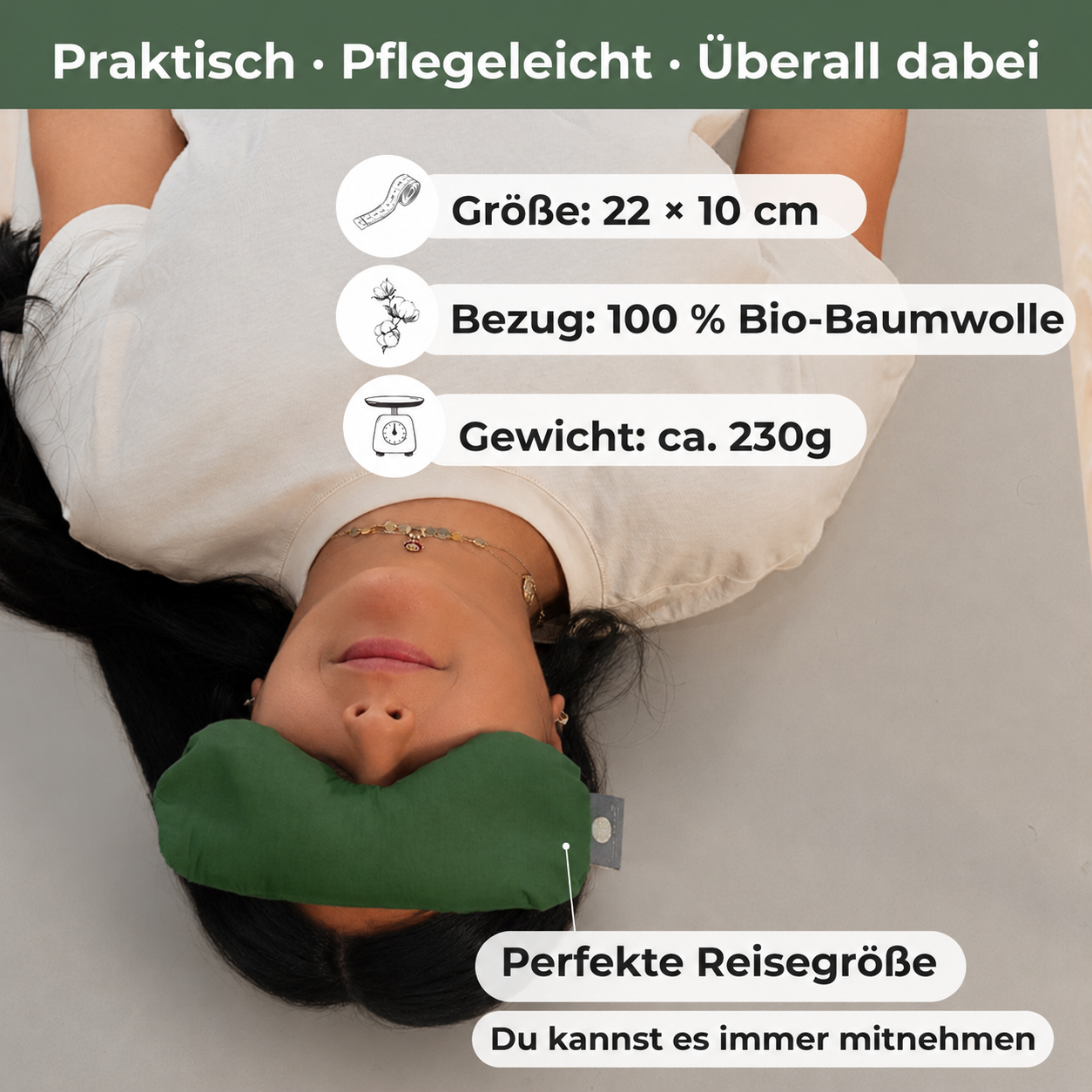 Lotus Augenkissen - Waldgrün