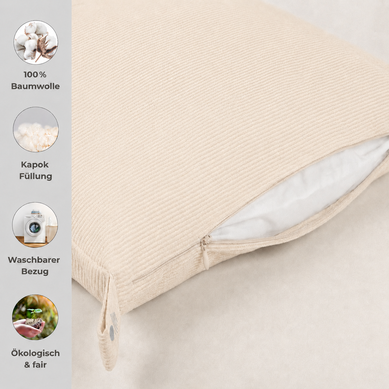 Cord Meditationsmatte DELUXE - Sand