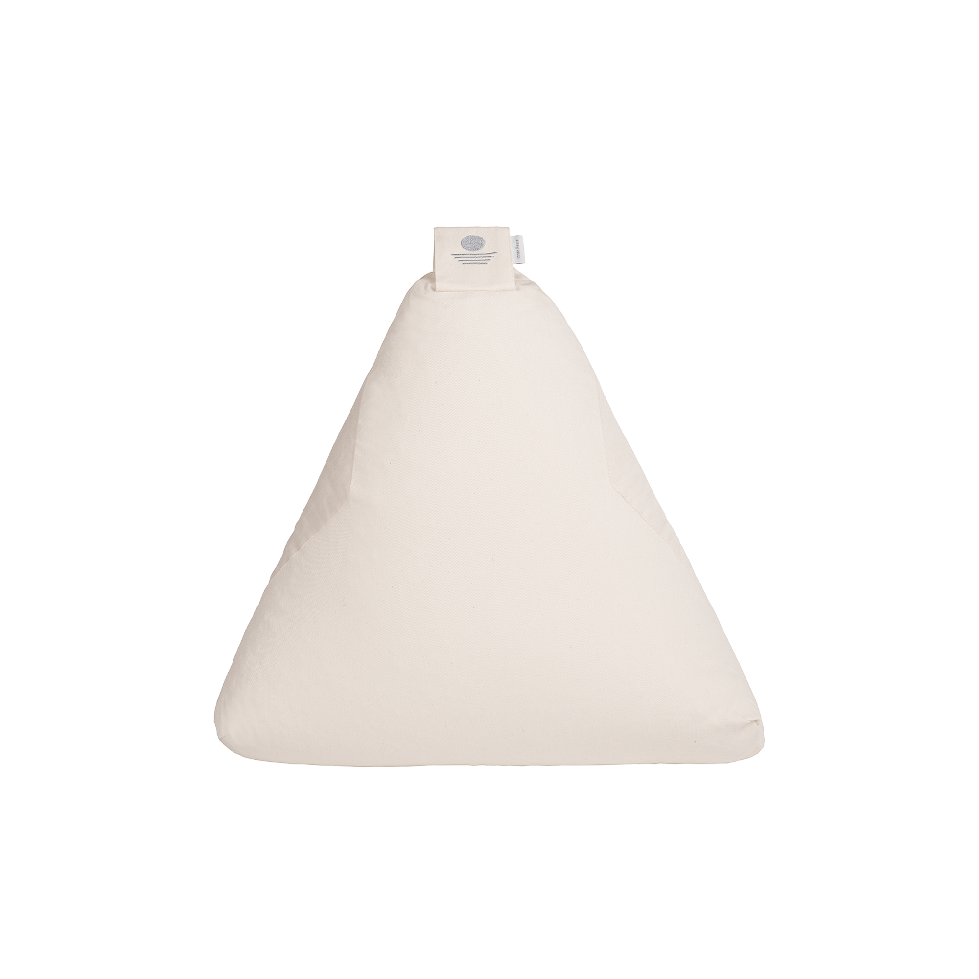 Dreieck-Meditationskissen in Weißcreme – ergonomisches Yogakissen aus Bio-Baumwolle