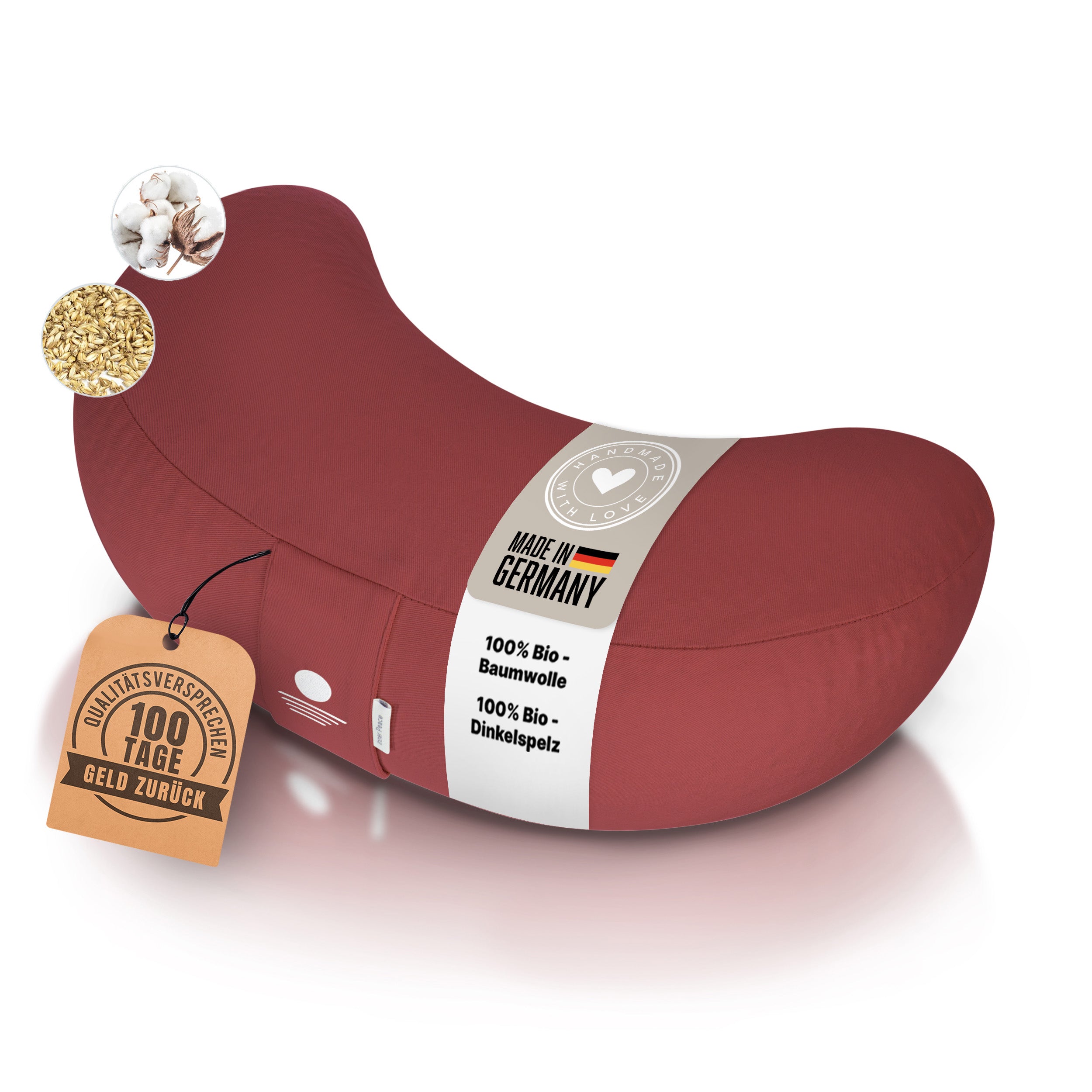 Meditationskissen Halbmond Shanti - Waldbeere