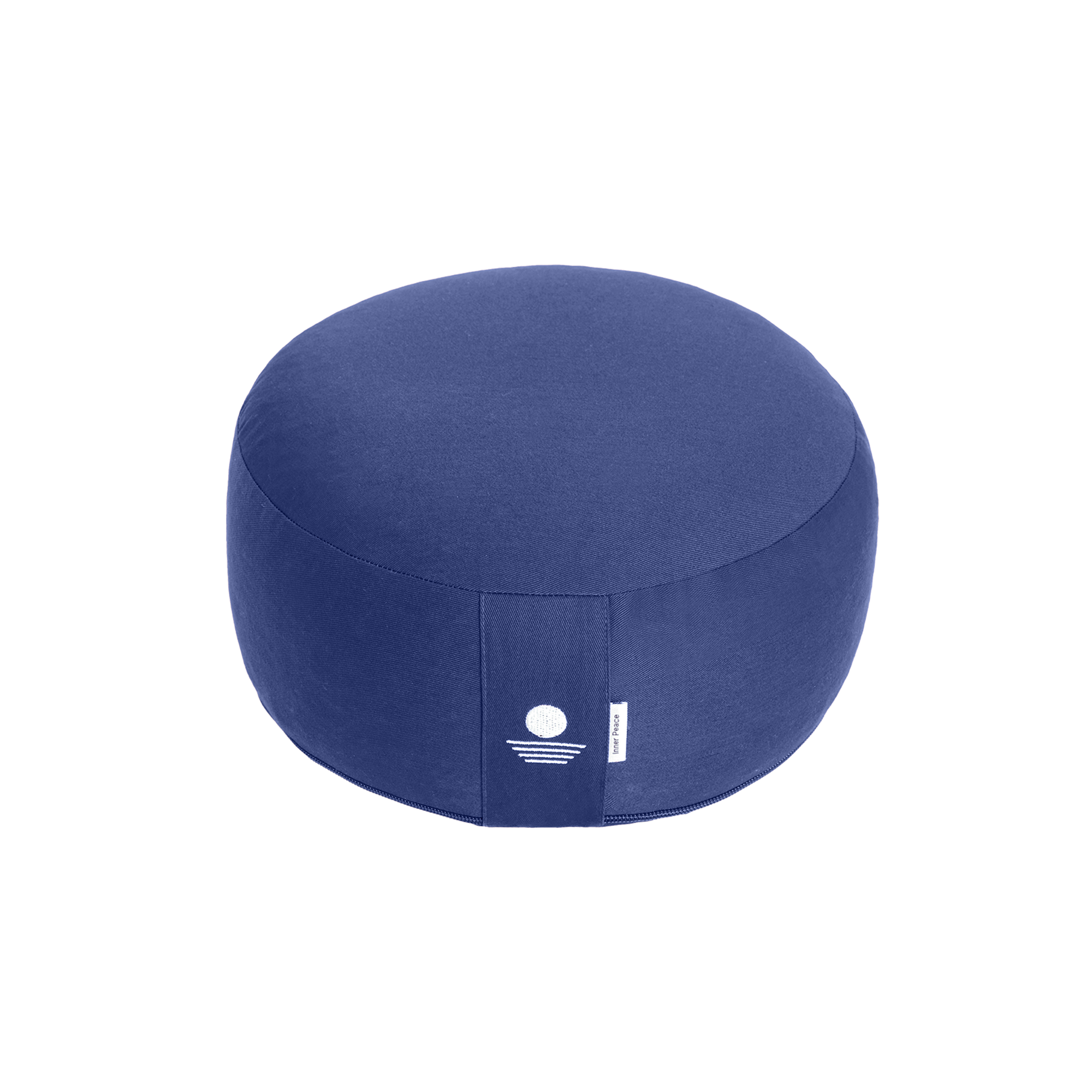 Rundes Yoga Sitzkissen in Blau – Meditationskissen Rundform, Draufsicht