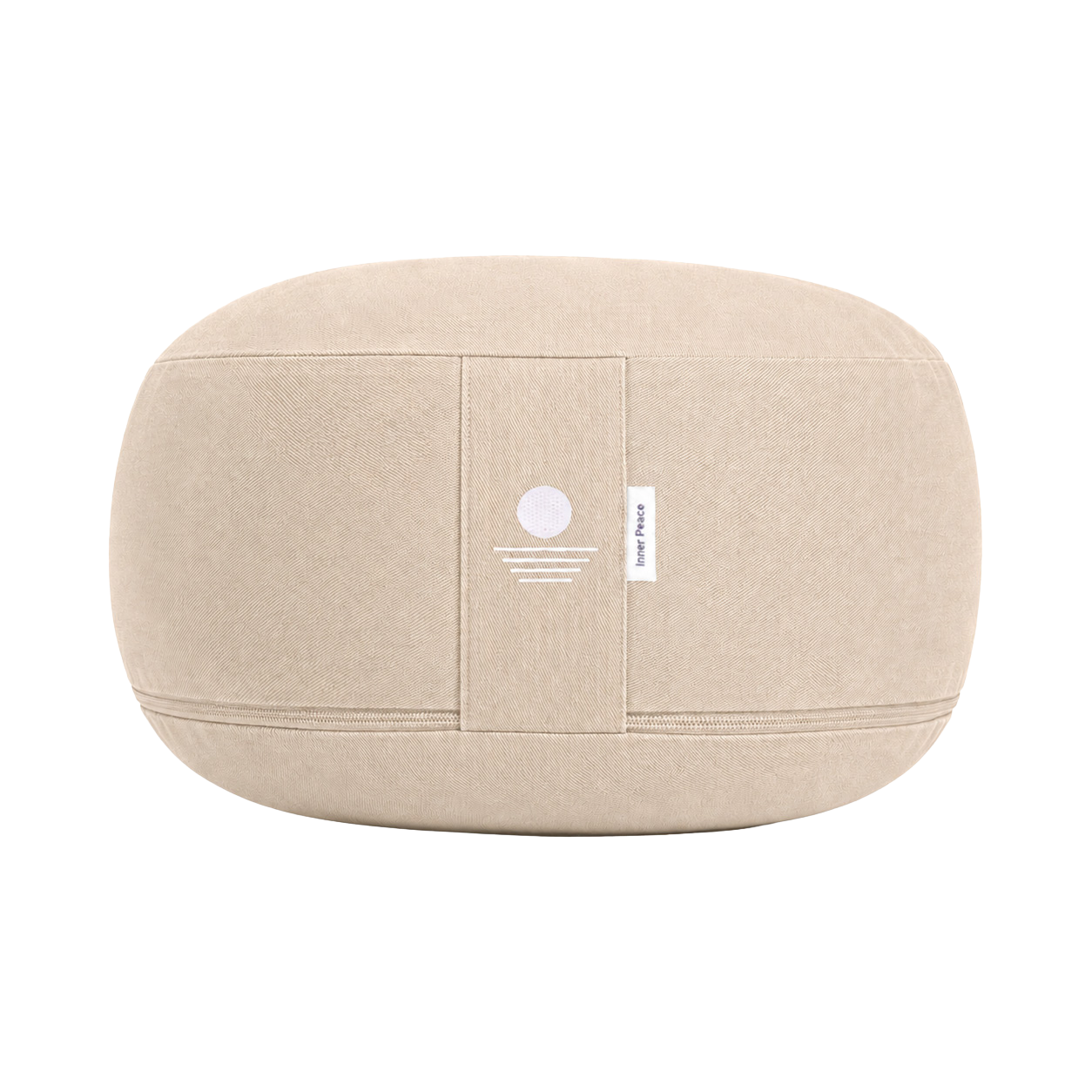 Meditationskissen rund in Light Taupe – Yogakissen aus Bio-Baumwolle, Seitenansicht