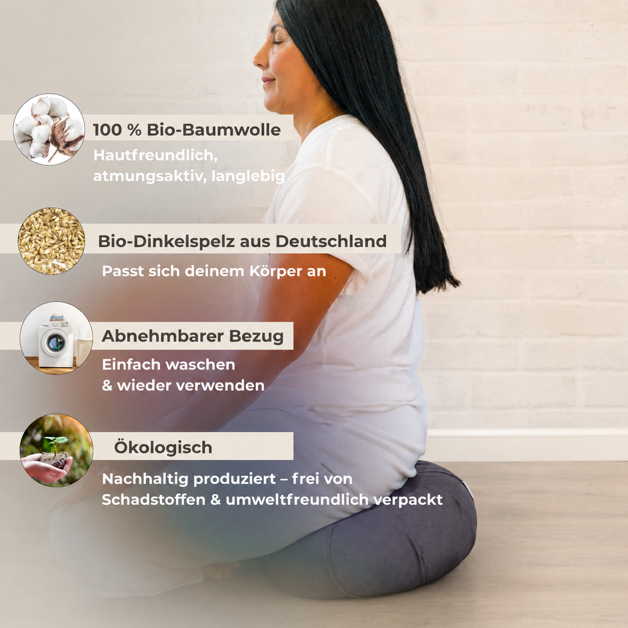 Zafu Meditationskissen - Anthrazit