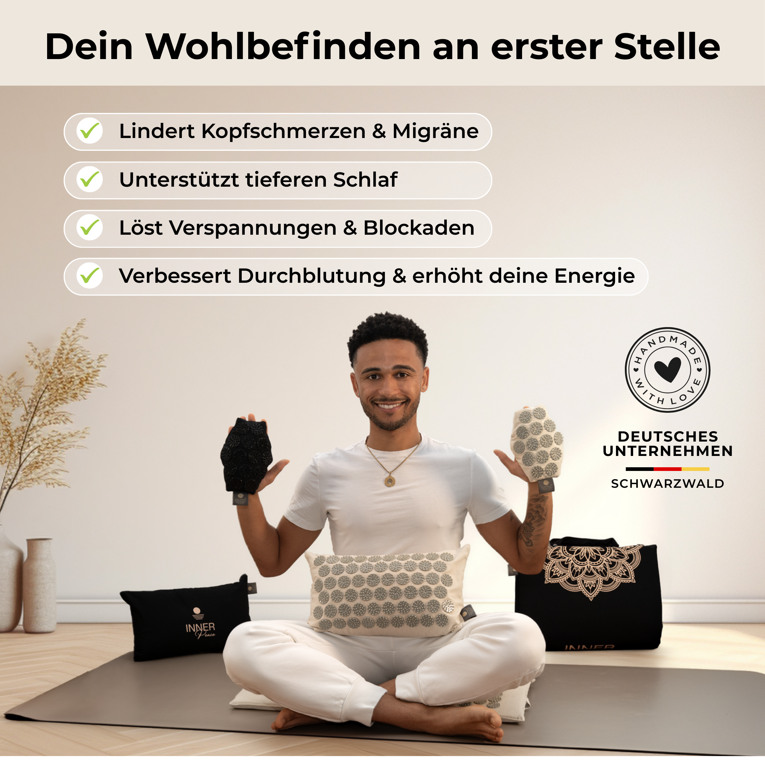 Premium Akupressur-Set - Onyxschwarz