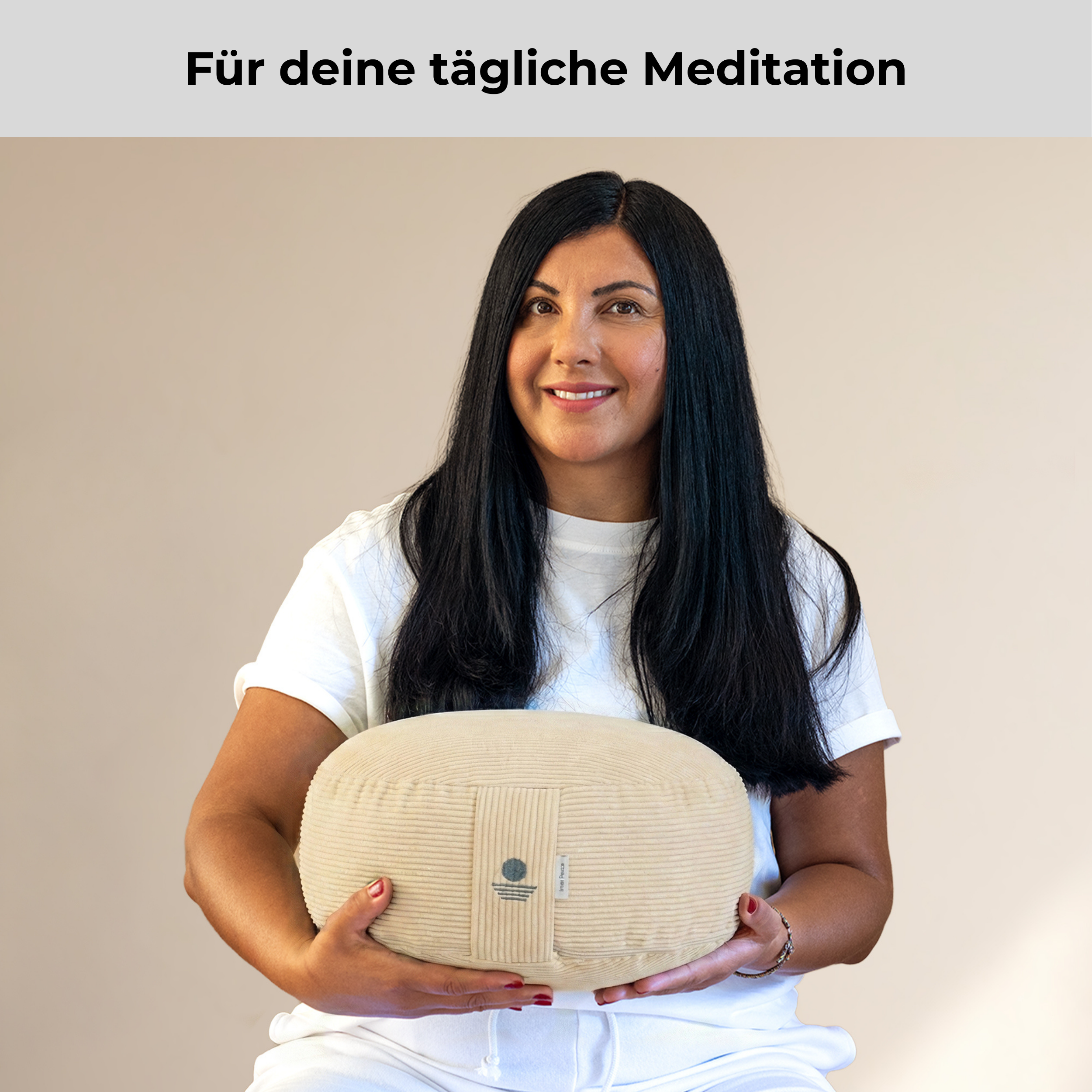 Cord Meditationskissen Rund 16cm - Sand