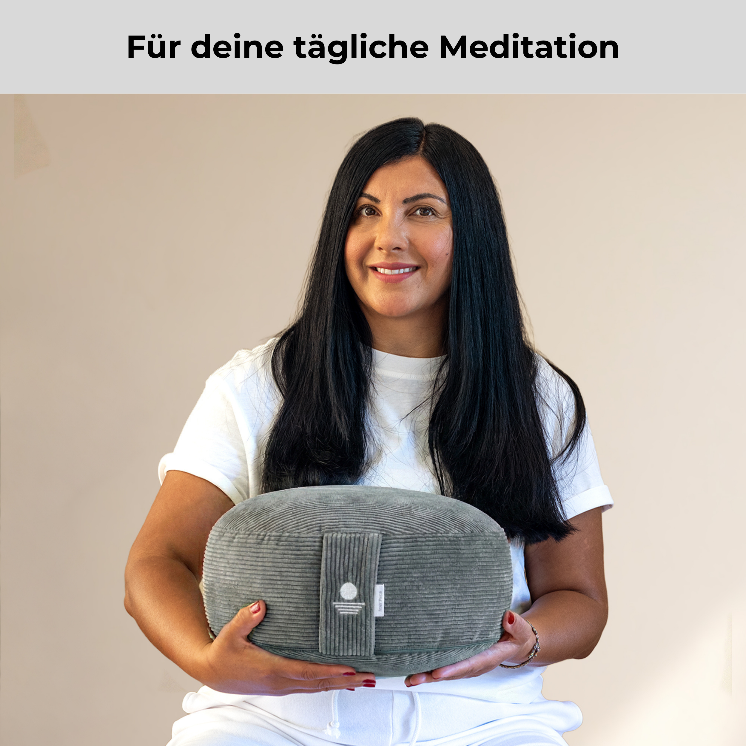 Cord Meditationskissen Rund 16cm - Anthrazit