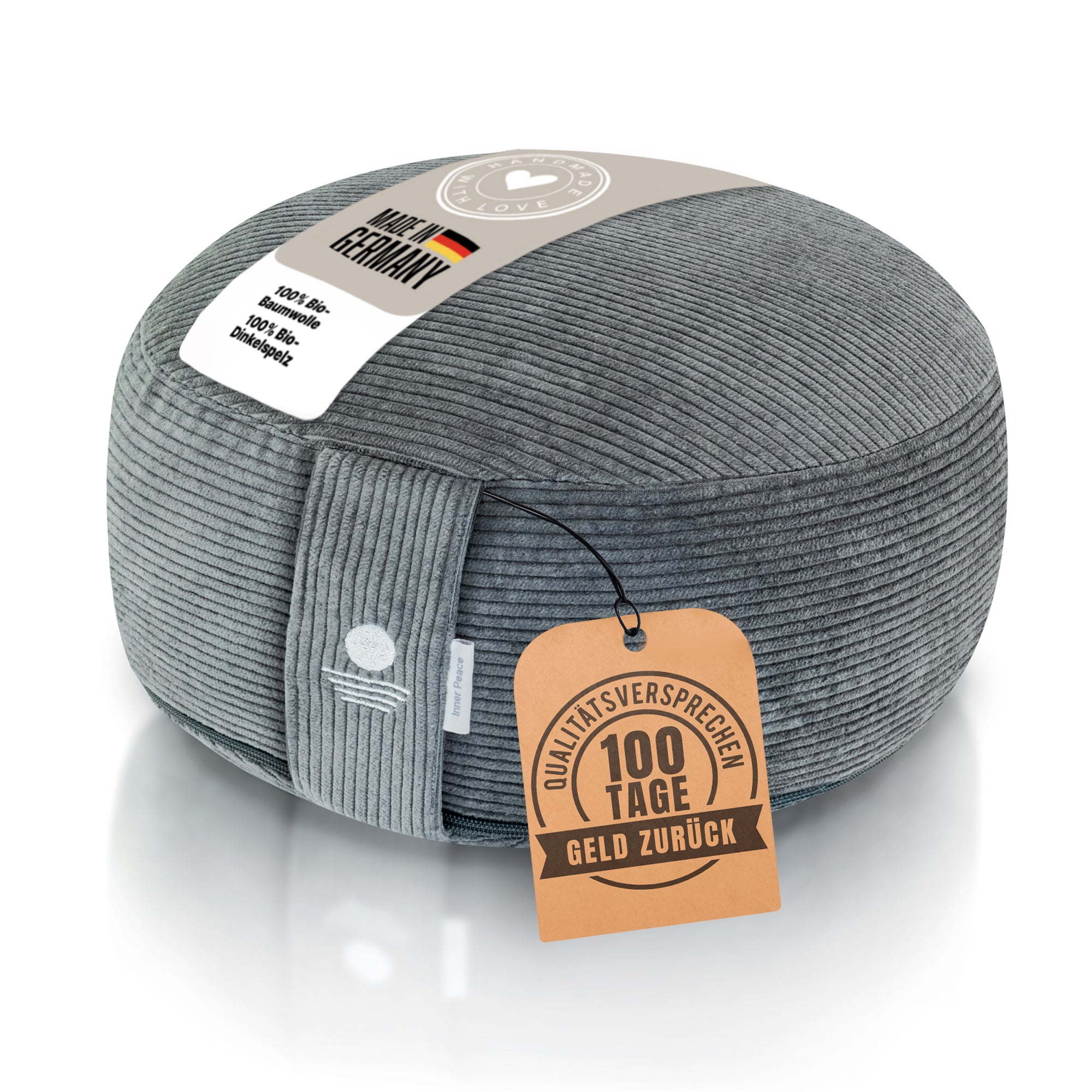 Cord Meditationskissen Rund 16cm - Anthrazit