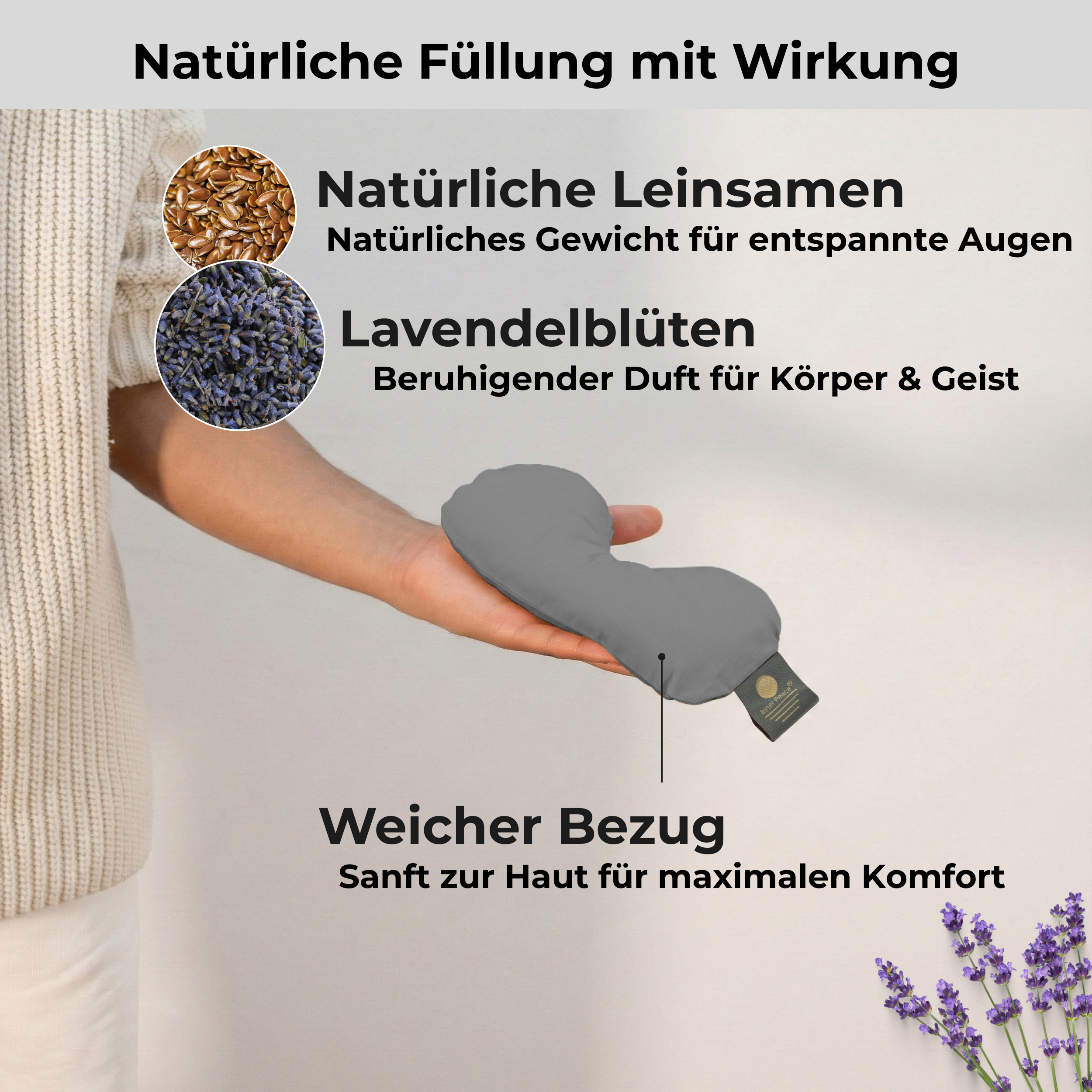 Lotus Augenkissen - Anthrazit