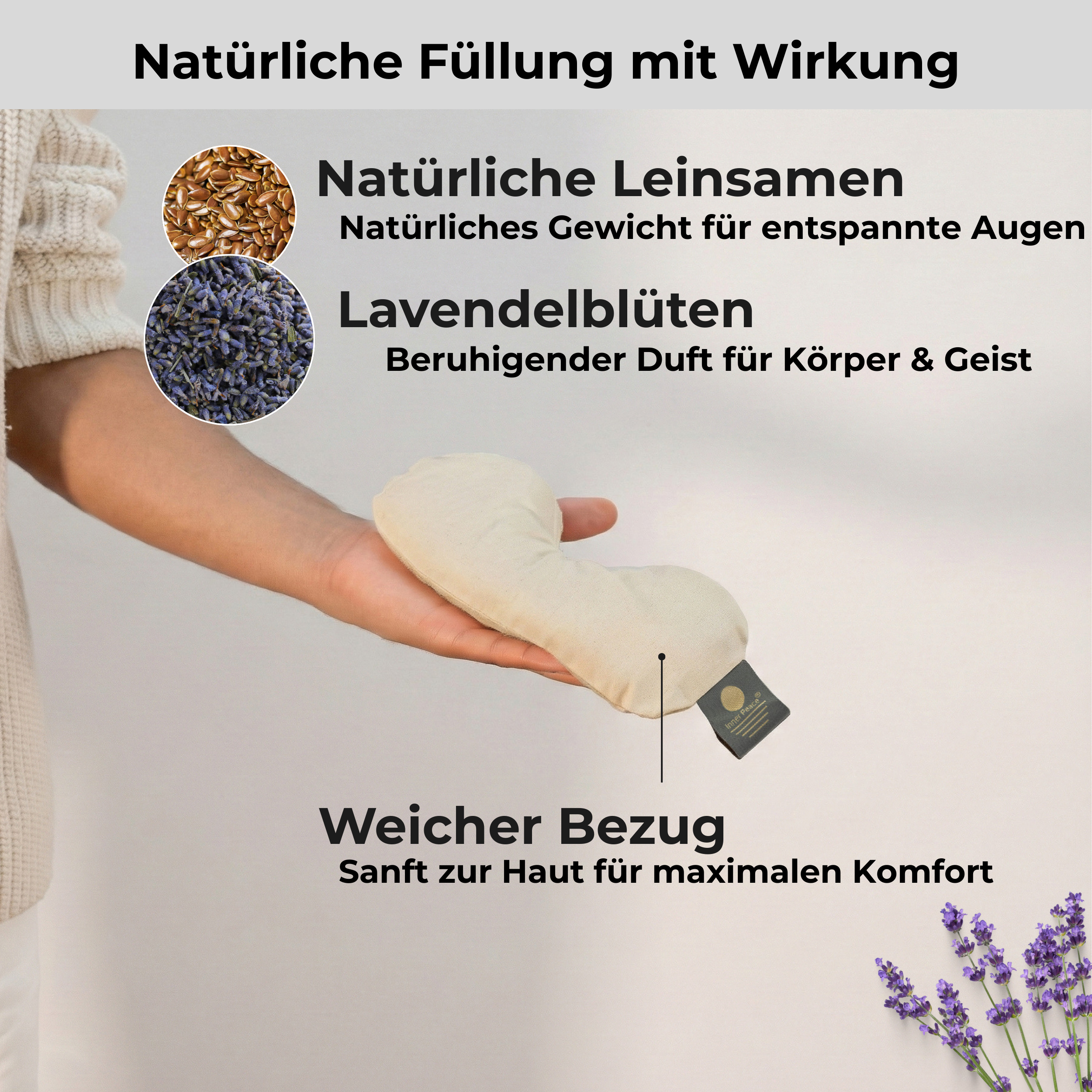 Lotus Augenkissen - Natur