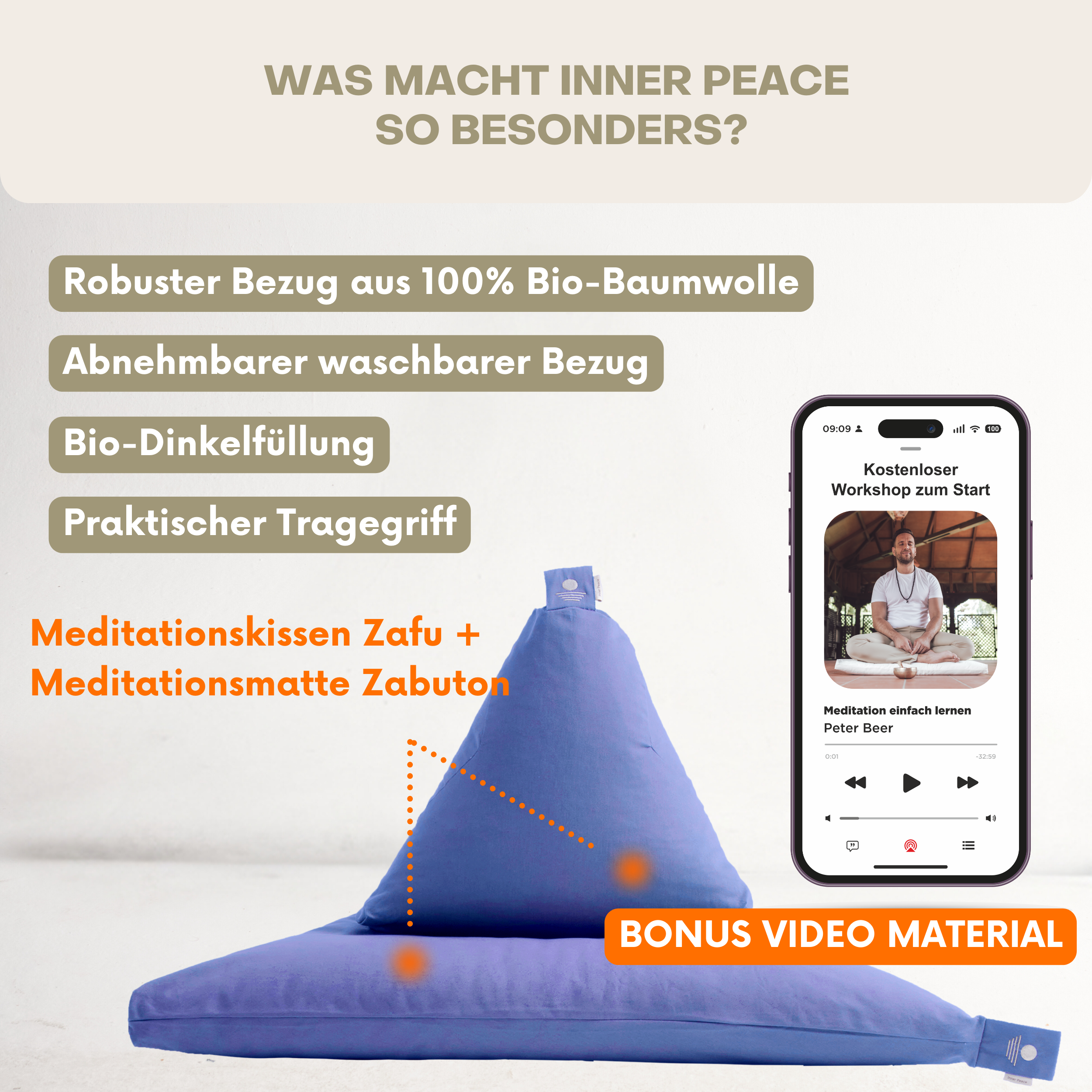Meditation-Set Inner Peace - Königsblau