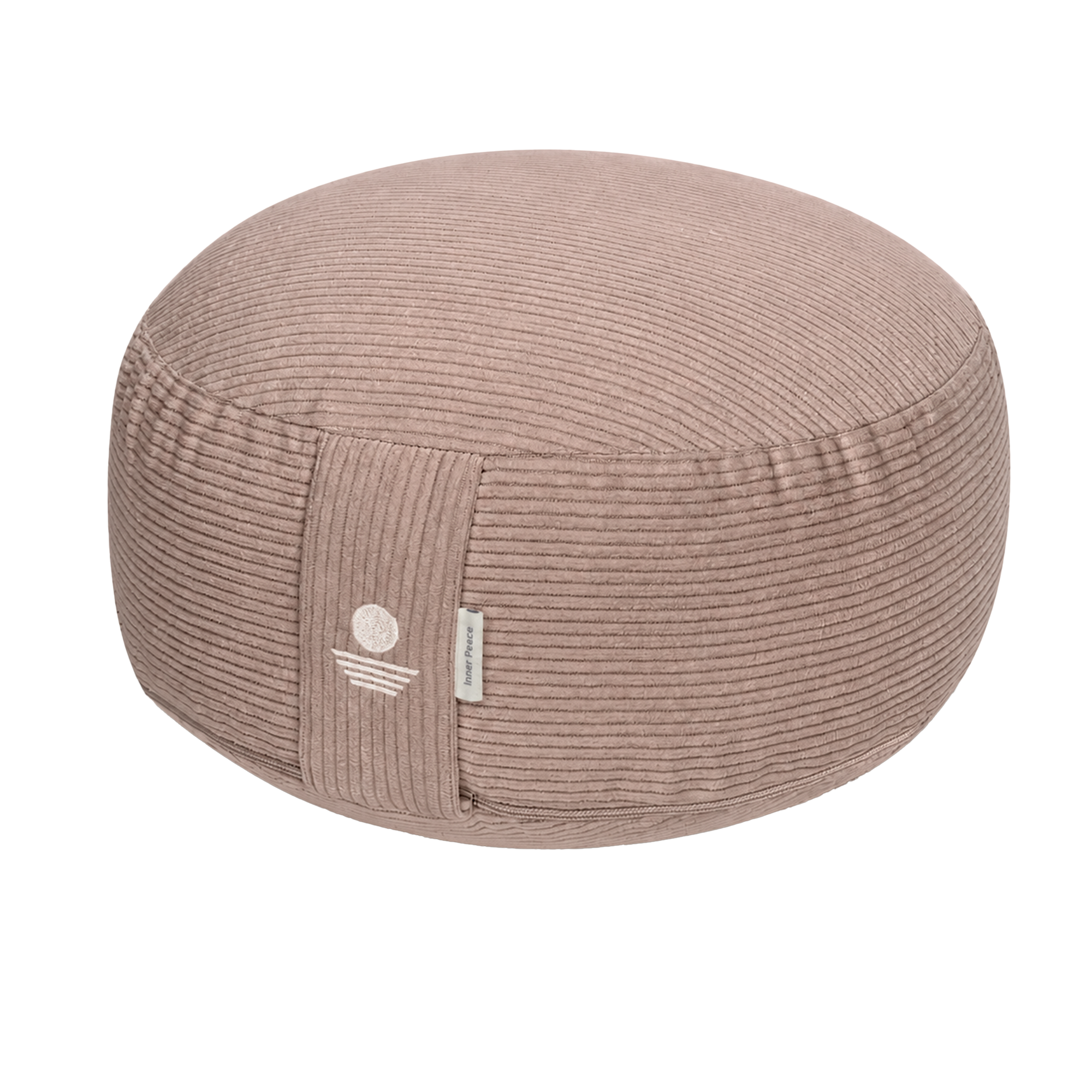 Cord Meditationskissen Rund (H: 16cm) - Light Taupe