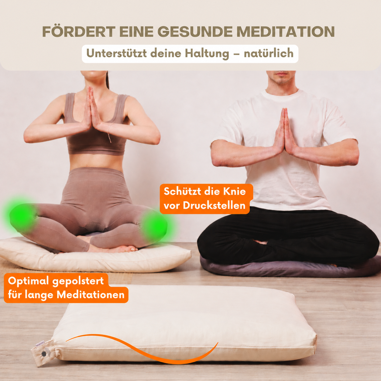 Meditationsmatte schützt Knie und Knöchel vor Druckstellen – optimal gepolstert für lange Meditationen