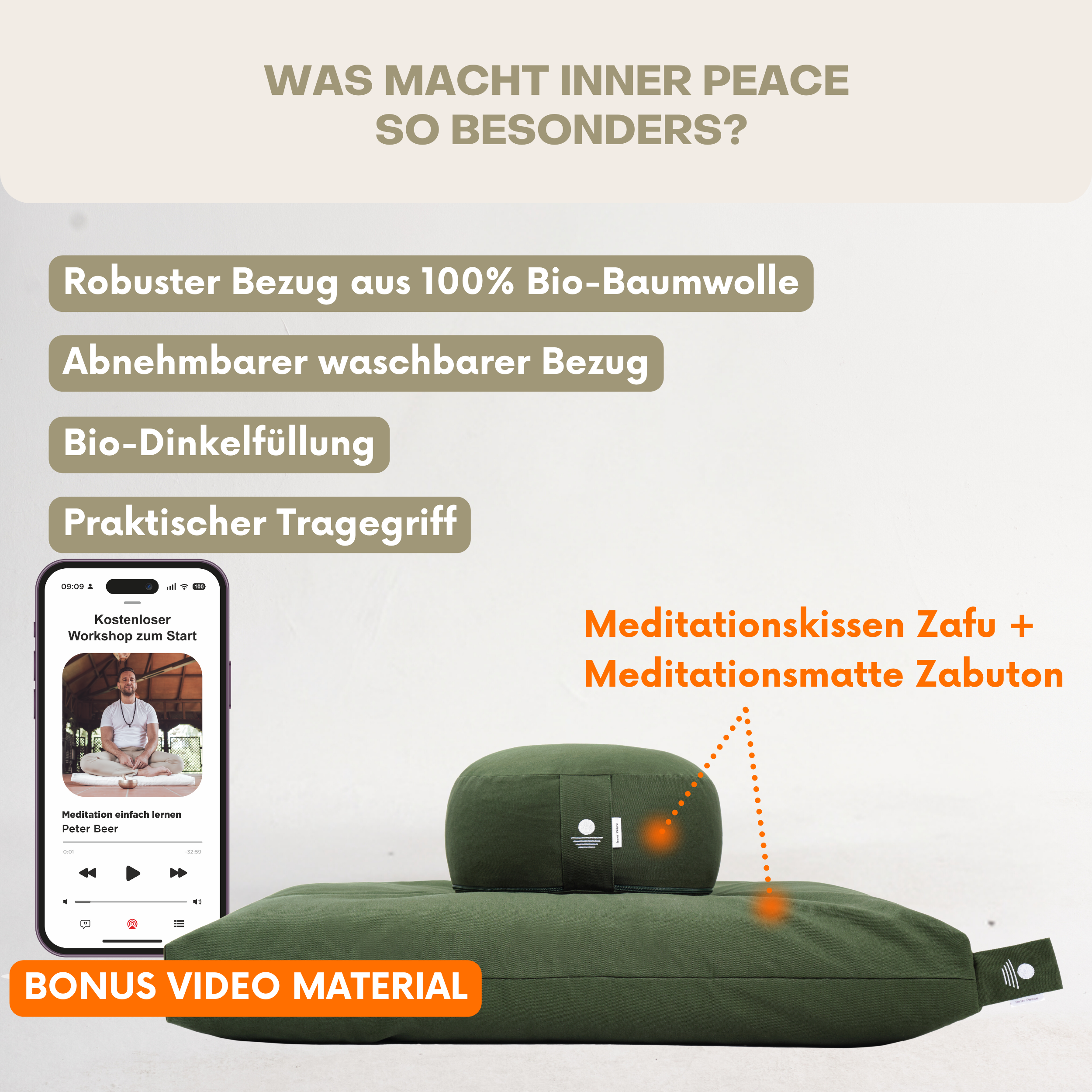 Meditation-Set Deluxe - Waldgrün