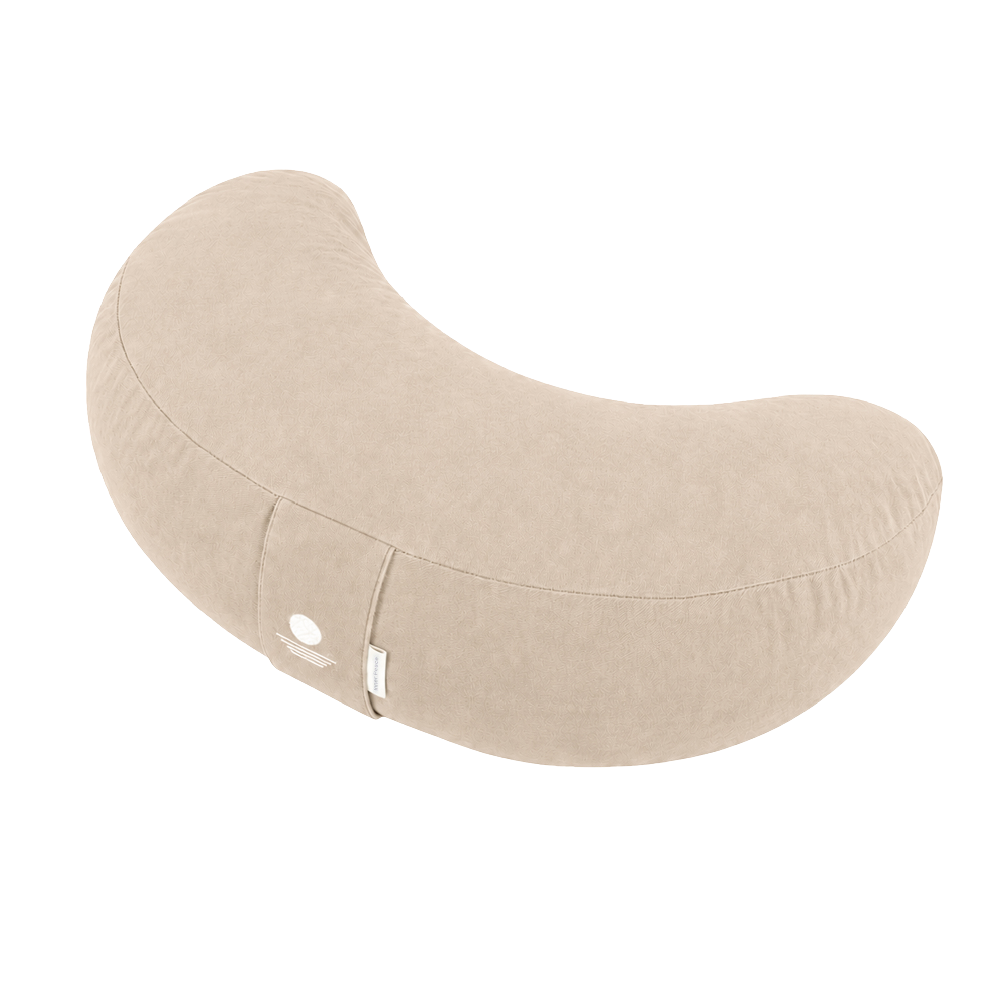 Meditationskissen Halbmond in Light Taupe – ergonomisches Yogakissen in Halbmondform aus Bio-Baumwolle