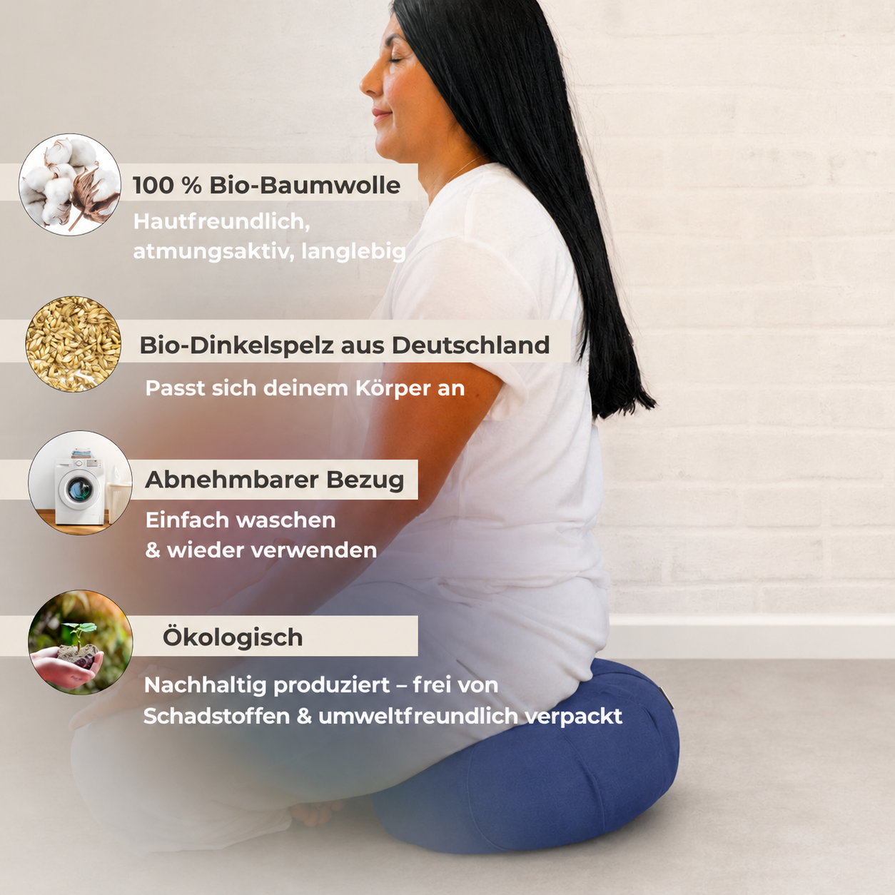 Zafu Meditationskissen - Königsblau